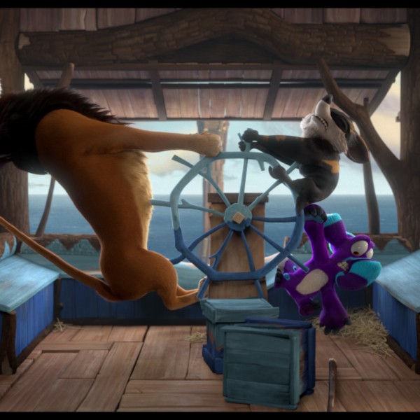 OUPS_Le lion, Hazel et Dave se disputent la barre_Ulysses,Fabriqued’Images,Skyline,MoetionFilms